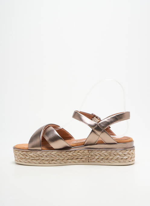 Sandale/pantofi decupați țesătură satinată toc de 4 la 6 cm maro MARCO TOZZI femme