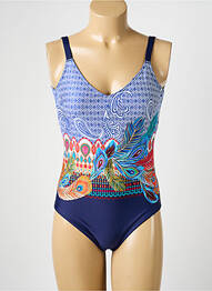 Costum de baie dintr-o singură piesă imprimeu fantezie albastru ROSE POMME femme