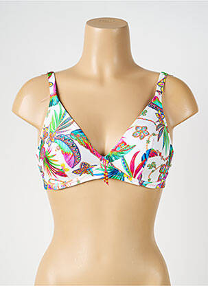 Sutien de costum de baie bretele elastice alb ANTIGEL femeie