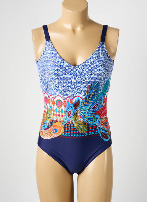 Costum de baie dintr-o singură piesă imprimeu fantezie albastru ROSE POMME femme