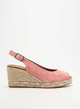 Espadrile închidere cu buclă(e) toc de 7 la 9 cm roz LA MAISON DE L'ESPADRILLE femme