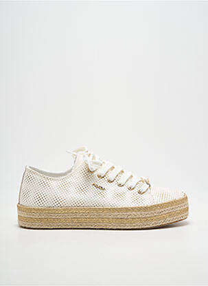 Espadrile închidere cu șireturi toc de 4 la 6 cm alb RIEKER femme