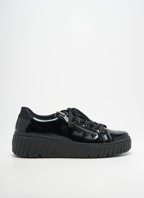 Adidași închidere cu fermoar și șireturi toc de 4 la 6 cm negru RIEKER femme