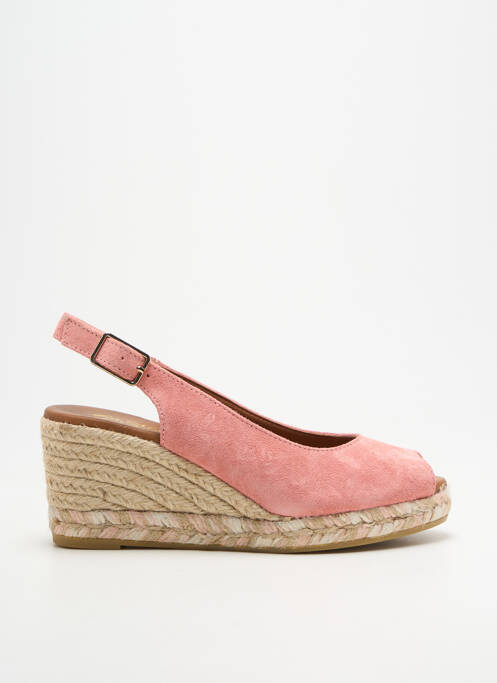 Espadrile închidere cu buclă(e) toc de 7 la 9 cm roz LA MAISON DE L'ESPADRILLE femme