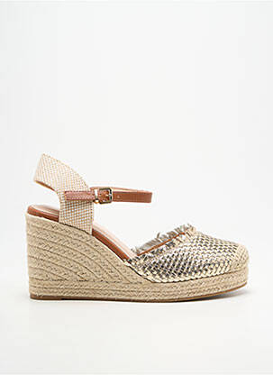 Espadrile țesătură satinată toc de 7 la 9 cm auriu VANESSA WU femeie