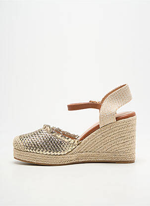 Espadrile țesătură satinată toc de 7 la 9 cm auriu VANESSA WU femeie