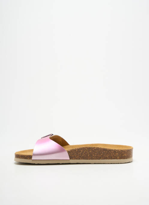 Mulete/saboți închidere cu buclă(e) toc plat până la 3 cm roz PLAKTON femme