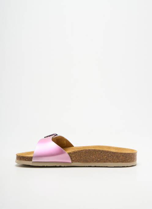 Mulete/saboți închidere cu buclă(e) toc plat până la 3 cm roz PLAKTON femme