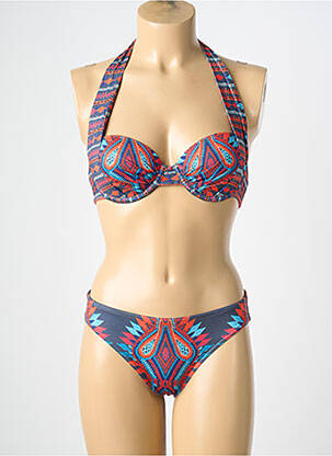 Costum de baie din două piese elasticitate top sutien modelat gri BLUELOBSTER femeie
