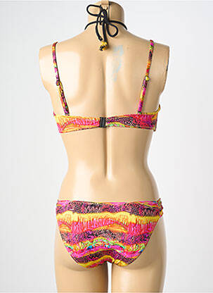 Costum de baie din două piese elasticitate sutien balconet cu decolteu înalt galben LOLITA ANGELS femeie