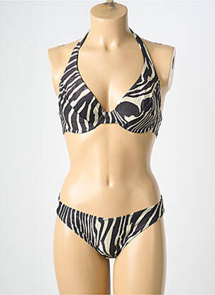 Costum de baie din două piese elasticitate sutien cupe întregi cu decolteu înalt negru DOLLY & JANE femeie