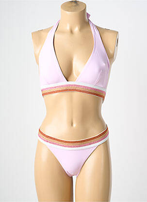 Costum de baie din două piese elasticitate top triunghiuri roz TATIANE DE FREITAS femeie