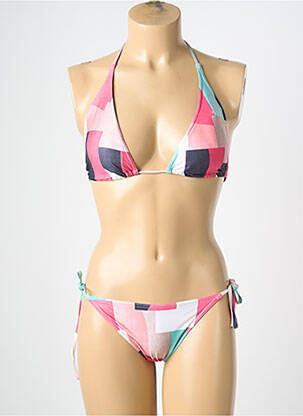 Costum de baie din două piese elasticitate top triunghiuri roz BLUELOBSTER femeie