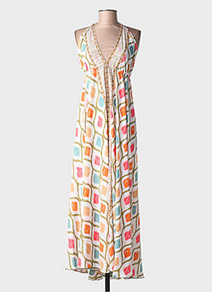 Rochie de plajă croială cambrată alb PINK PLANET femeie