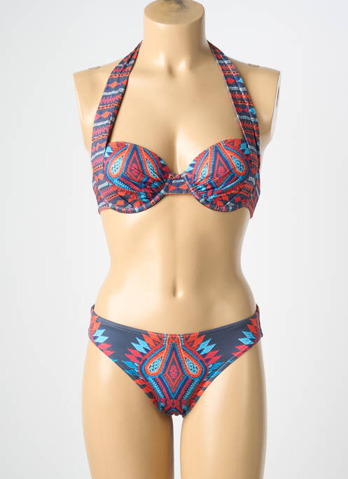 Costum de baie din două piese elasticitate top sutien modelat gri BLUELOBSTER femme