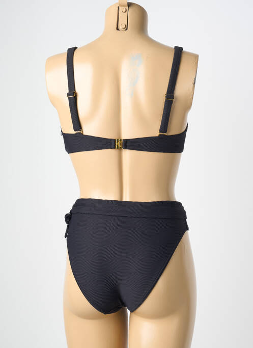 Costum de baie din două piese elasticitate sutien cupe întregi cu decolteu înalt negru MISS CARAÏBES femme