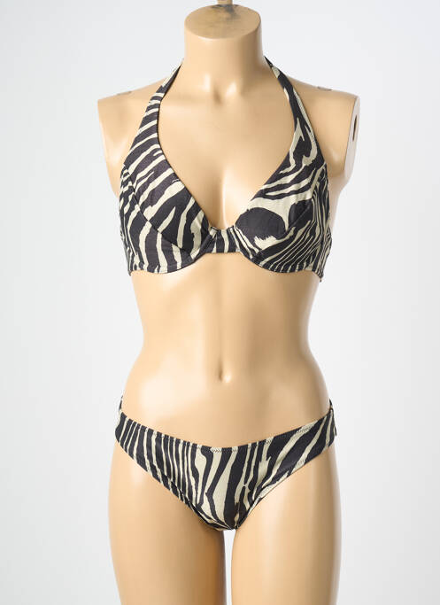 Costum de baie din două piese elasticitate sutien cupe întregi cu decolteu înalt negru DOLLY & JANE femme