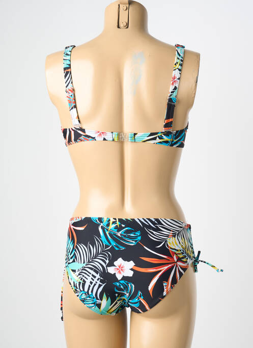 Costum de baie din două piese elasticitate sutien cupe întregi cu decolteu înalt negru LAGON BLEU femme