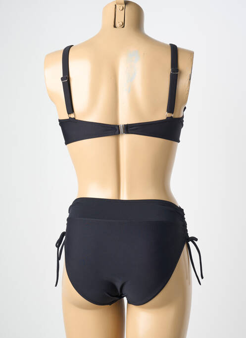 Costum de baie din două piese elasticitate sutien cupe întregi cu decolteu înalt negru PLATJA femme