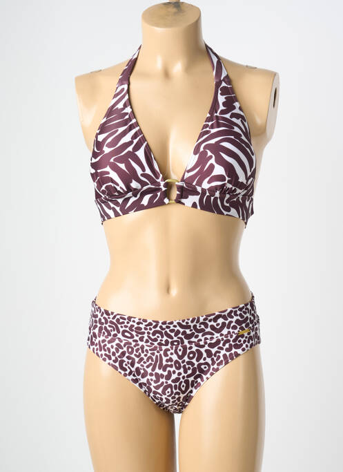 Costum de baie din două piese elasticitate top triunghiuri violet MISS CARAÏBES femme