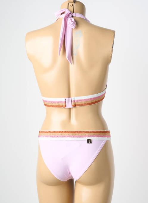 Costum de baie din două piese elasticitate top triunghiuri roz TATIANE DE FREITAS femme