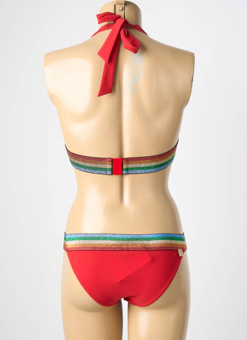 Costum de baie din două piese elasticitate top triunghiuri roșu TATIANE DE FREITAS femme