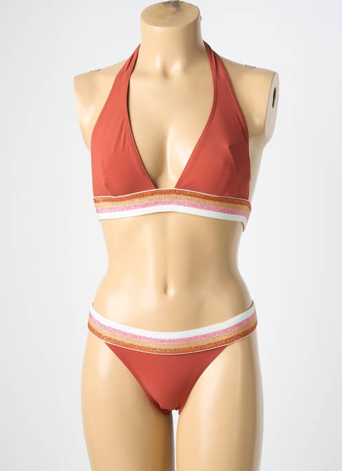 Costum de baie din două piese elasticitate top triunghiuri portocaliu TATIANE DE FREITAS femme