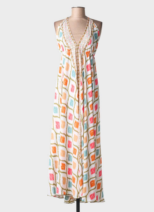 Rochie de plajă croială cambrată alb PINK PLANET femme