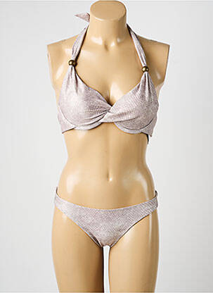 Costum de baie din două piese elasticitate top sutien modelat bej LOLITA ANGELS femeie