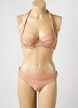 Costum de baie din două piese elasticitate top sutien modelat bej BLUELOBSTER femeie