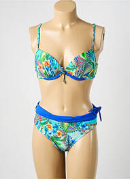 Costum de baie din două piese elasticitate top sutien modelat albastru MISS CARAÏBES femme