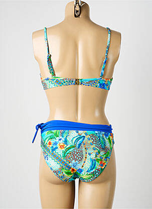 Costum de baie din două piese elasticitate top sutien modelat albastru MISS CARAÏBES femeie