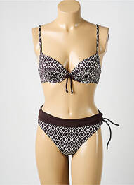 Costum de baie din două piese elasticitate top sutien modelat maro MISS CARAÏBES femme