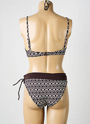 Costum de baie din două piese elasticitate top sutien modelat maro MISS CARAÏBES femeie