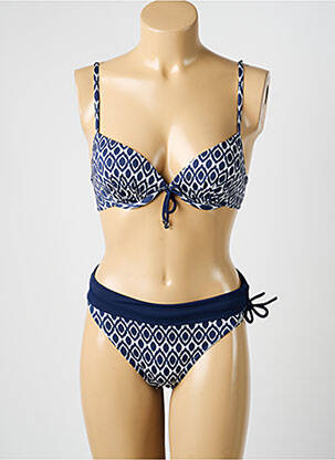 Costum de baie din două piese elasticitate top sutien modelat albastru MISS CARAÏBES femeie