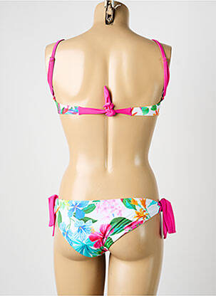Costum de baie din două piese elasticitate top sutien modelat roz MISS CARAÏBES femeie