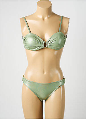 Costum de baie din două piese elasticitate top sutien modelat verde MISS CARAÏBES femeie
