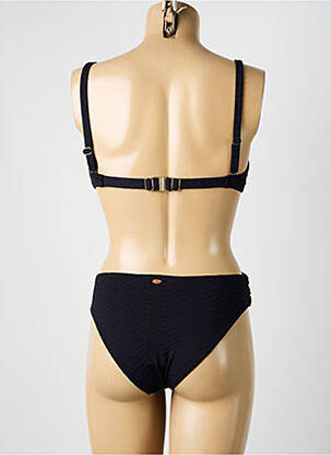 Costum de baie din două piese elasticitate sutien balconet cu decolteu înalt negru BLUELOBSTER femeie