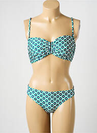 Costum de baie din două piese elasticitate top bentiță verde LAGON BLEU femme