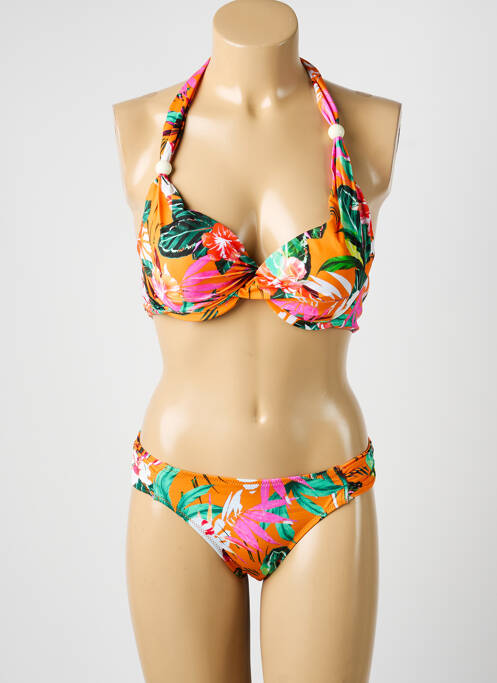 Costum de baie din două piese elasticitate top sutien modelat portocaliu DOLLY & JANE femme