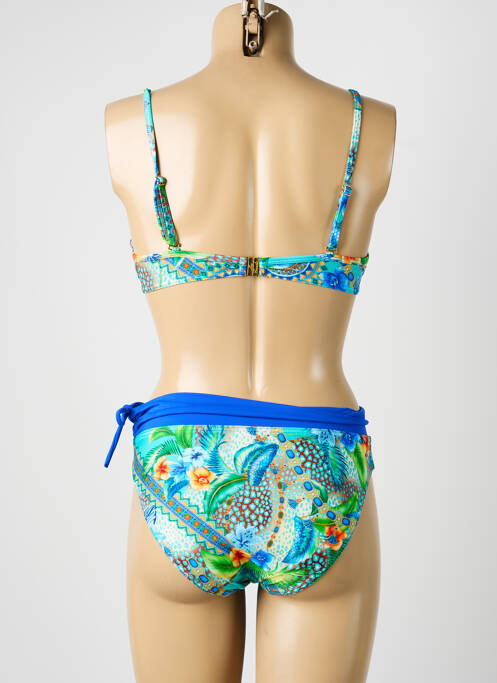 Costum de baie din două piese elasticitate top sutien modelat albastru MISS CARAÏBES femme