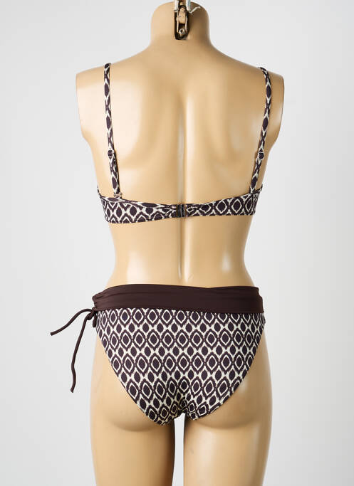 Costum de baie din două piese elasticitate top sutien modelat maro MISS CARAÏBES femme