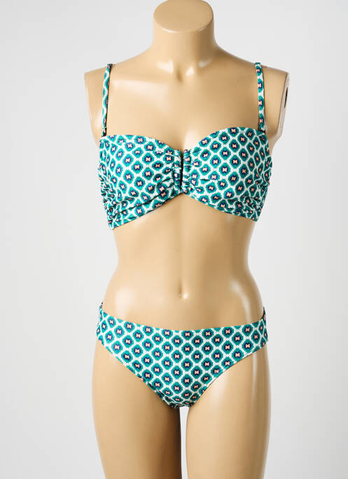 Costum de baie din două piese elasticitate top bentiță verde LAGON BLEU femme