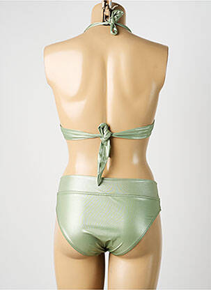 Costum de baie din două piese elasticitate sutien cu susținere înaltă și burete detașabil verde MISS CARAÏBES femeie