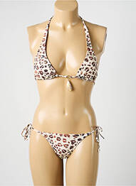 Costum de baie din două piese elasticitate sutien cu susținere înaltă și burete detașabil bej DOLLY & JANE femme