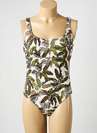 Costum de baie dintr-o singură piesă efect material satinat bej KIWI femme