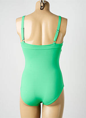 Costum de baie dintr-o singură piesă efect material satinat top sutien modelat verde LIVIA femeie