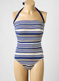 Costum de baie dintr-o singură piesă bretele elastice detașabile top bentiță albastru KIWI femme