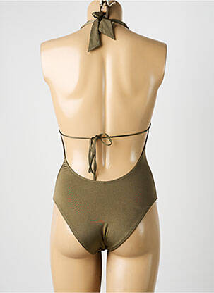 Costum de baie dintr-o singură piesă efect material satinat sutien cu susținere înaltă și burete detașabil verde DOLLY & JANE femeie