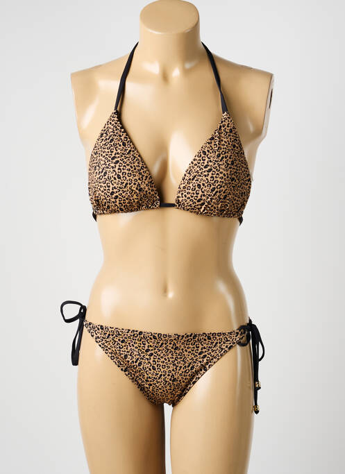 Costum de baie din două piese elasticitate sutien cu susținere înaltă și burete detașabil bej KIWI femme